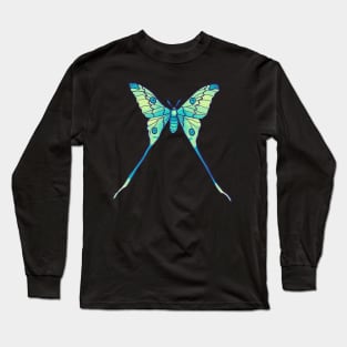 Luna Moth Green Purple Witchy Magical Insect Long Sleeve T-Shirt